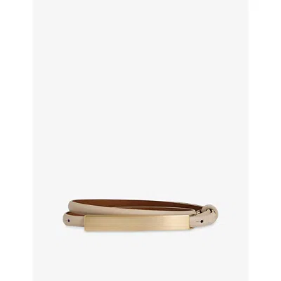 Reiss Womens Neutral Ivy Leather Waist Belt