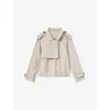 Reiss Womens  Mila Cropped Woven Trench Coat In Neutral