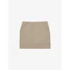 Reiss Womens Nikita Whipstich-trim Linen Mini Skirt Neutral In Neutral