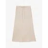 Reiss Womens Neutral Roxi Drawstring-waist Linen Maxi Skirt