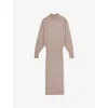 Reiss Womens Neutral Suni Roll-neck Wool And Cashmere-blend Midi Dress Xs In Neutral