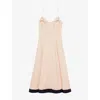 Reiss Womens Neutral Virginia Corset-bodice Stretch-woven Midi Dress In Neutral