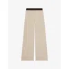 Reiss Womens  Wilde Wide-leg High-rise Stretch-woven Trousers In Neutral