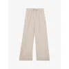 Reiss Womens Neutral Willow Wide-leg Mid-rise Linen-blend Trousers
