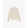 Reiss Womens Ivory Nina Collared Wool Cricket Jumper In Ivory