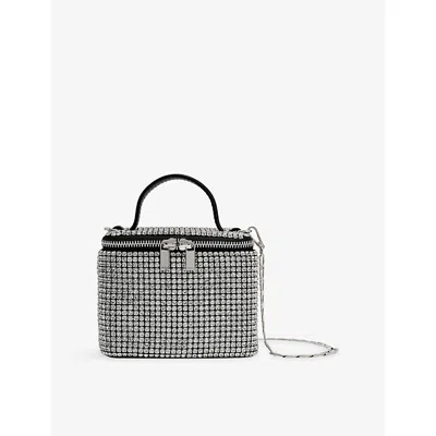 Reiss Womens Nova Mini Crystal-embellished Cross-body Bag Silver