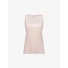 Reiss Womens Nude Riley Round-neck Silk-blend Vest Top In Nude