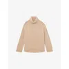 Reiss Womens Oatmeal Neutral Brooklyn Roll-neck Wool And Cashmere-blend Jumper In Brown