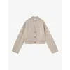 Reiss Womens Oatmeal Rixy V-neck Wool And Cashmere-blend Cardigan