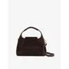 Reiss Womens Chocolate Octavia Suede Top-handle Bag In Brown