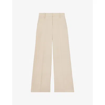 Reiss Womens Off White  X Atelier Beckett Wide-leg Woven Trousers