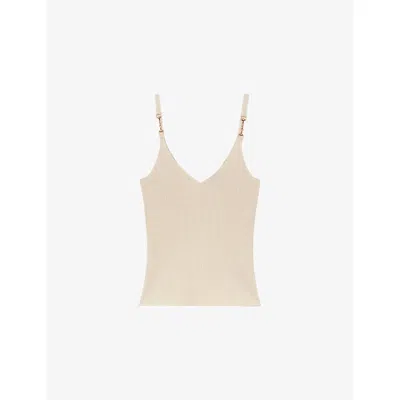 Reiss Womens Off White  X Atelier Cara Silk-blend Vest In Neutral