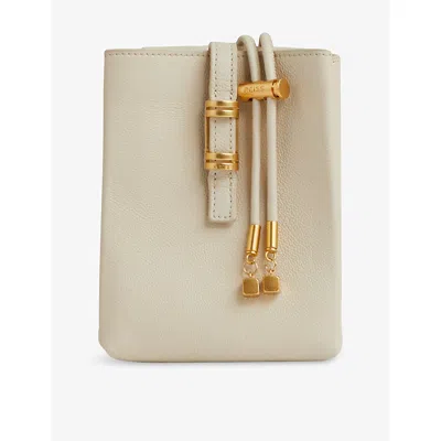 Reiss Womens Off White Vienna Leather Phone Pouch