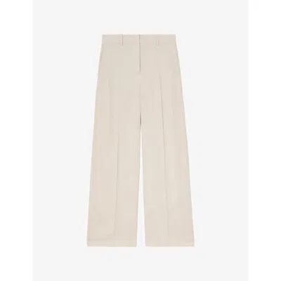 Reiss Womens Ottie Wide-leg Woven Trousers White