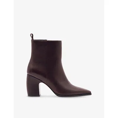 Reiss Womens Oxblood Amy Leather Ankle Boots Eur 38/5 Uk In Burgundy