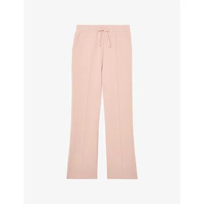 Reiss Womens Pale Pink Bernie Wide-leg Stretch-jersey Jogging Bottoms