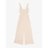 Reiss Womens Dion Wide-leg Woven Jumpsuit Pale Pink In Neutral