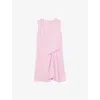 Reiss Womens Elina Drape Woven Mini Dress Pale Pink In Pale Pink