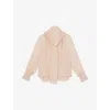 Reiss Womens Pale Pink Tina Tie-neck Long-sleeve Silk-blend Blouse