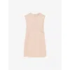 Reiss Womens Fawn Whipstitch Linen-blend Mini Dress Peach In Peach