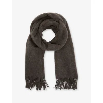 Reiss Womens Picton Wool And Cashmere Scarf Mocha Brown