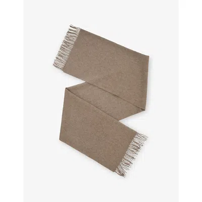 Reiss Womens Picton Wool And Cashmere Scarf Neutral Melang In Neutral Melange