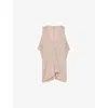 Reiss Womens Freya V-neck Stretch-woven Top Pink In Pink