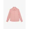 Reiss Womens Pink Gianna Regular-fit Long-sleeve Silk Shirt