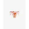 Reiss Womens Pink Orange Tina Leaf-print Bikini Bottoms In Pink/orange