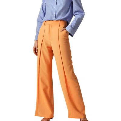 Reiss Womens Pintuck Wool Trouser Pants In Orange