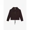 Reiss Womens Plum Laney Half-zip Relaxed-fit Stretch-jersey Sweatshirt In Brown