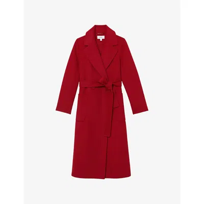 Reiss Womens  Lucia Double-breasted Regular-fit Wool-blend Coat In Red