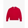 Reiss Womens Red Misha Brushed Crewneck Cashmere Knitted Jumper In Purple