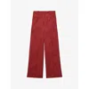 Reiss Womens Red  X Atelier Ottelie Jacquard Woven Trousers In Animal Print