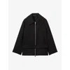 Reiss Black Atelier Virgin Wool-blend Belted Coat In Black