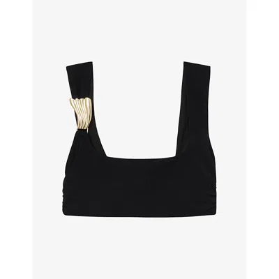 Reiss Womens  Alba Hardware-detail Bikini Top In Black