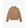 Reiss Womens  Alicia Funnel-neck Relaxed-fit Wool And Cashmere-blend Jumper In Camel