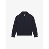 Reiss Womens Annabel Shawl-neck Long-sleeve Jersey Top Navy In Blue