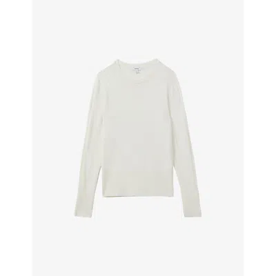 Reiss Womens Cream Annie Round-neck Wool-blend Jumper