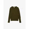 Reiss Womens  Annie Round-neck Wool-blend Jumper In Khaki