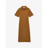 Reiss Womens  Astrid Slim-fit Stretch-jersey Midi Dress In Mustard