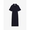 Reiss Astrid Collared Jersey Bodycon Dress In Navy