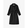 Reiss Womens August Gabardine Trench Coach Black In Black