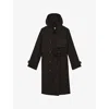 Reiss Womens Chocolate Brown Azura Double-breasted Woven Trench Coat In Brown
