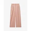 Reiss Womens Pink Billie Double-pleat Wide-leg Woven Trousers In Pink