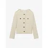 Reiss Cream Wool Cropped Jacket In Cream