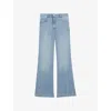 Reiss Womens Light Blue Bonnie Mid-rise Flared-leg Denim Jeans