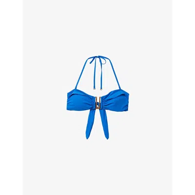 Reiss Womens  Carina Bandeau Bikini Top In Blue