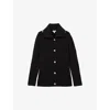Reiss Womens Black Cat Spread-collar Wool-cashmere Knitted Cardigan
