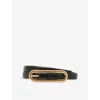 Reiss Womens Black Chaya Snakeskin-effect Leather Belt In Black